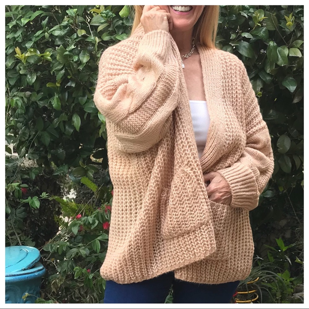 LAST 🔘 True Confessions! Taupe Open Cardigan - Picture 5 of 8